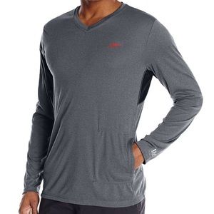 NWT Speedo L/S Swim Tee UV Protection Heather Grey